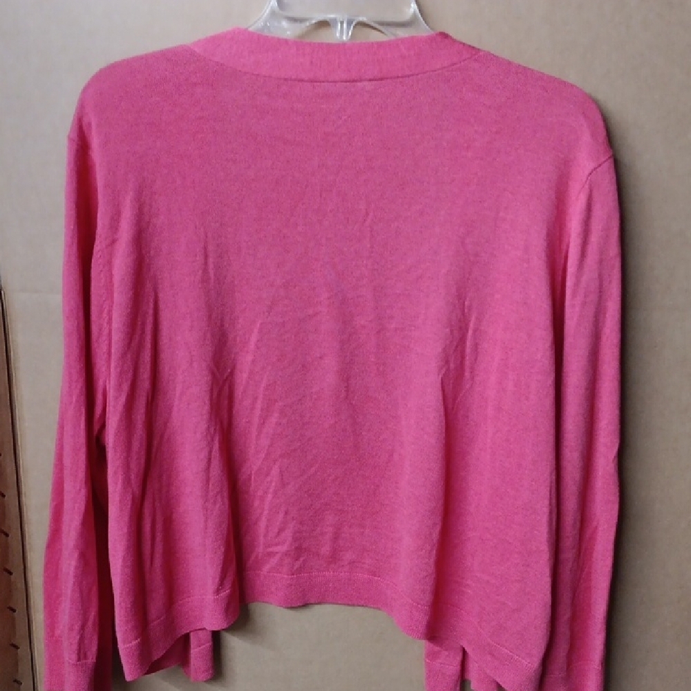 Talbots Vibrant Pink Open-Front Cardigan - Picture 6 of 6